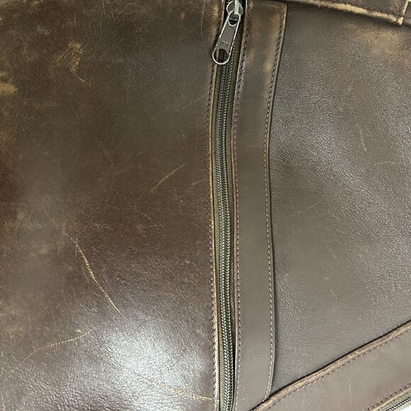 Vintage LL Bean Ameribag Leather Brown Healthy Back Crossbody Sling Bag Backpack - Picture 9 of 11